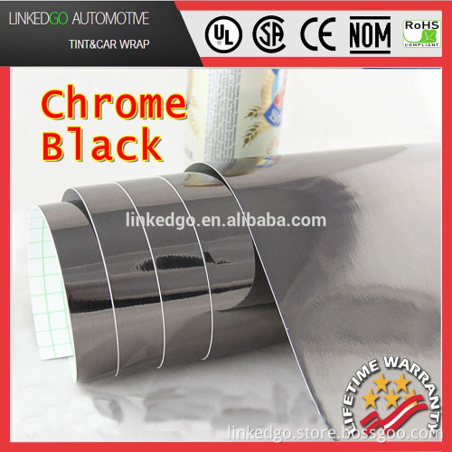 Car Vinyl Chrome Wrap Car Air Bubble Free 1.52*20M Black Chrome Vinyl Wrap